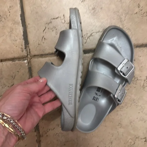 Birkenstock Silver Sandals Arizona Essentials - Picture 8 of 12